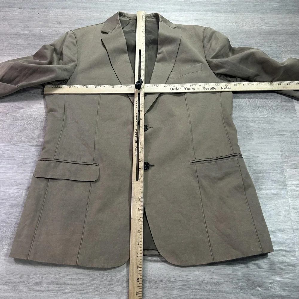 Z Zegna Suit Jacket Mens 54R Beige Cotton Linen Slim Fit 2 Button Blazer
